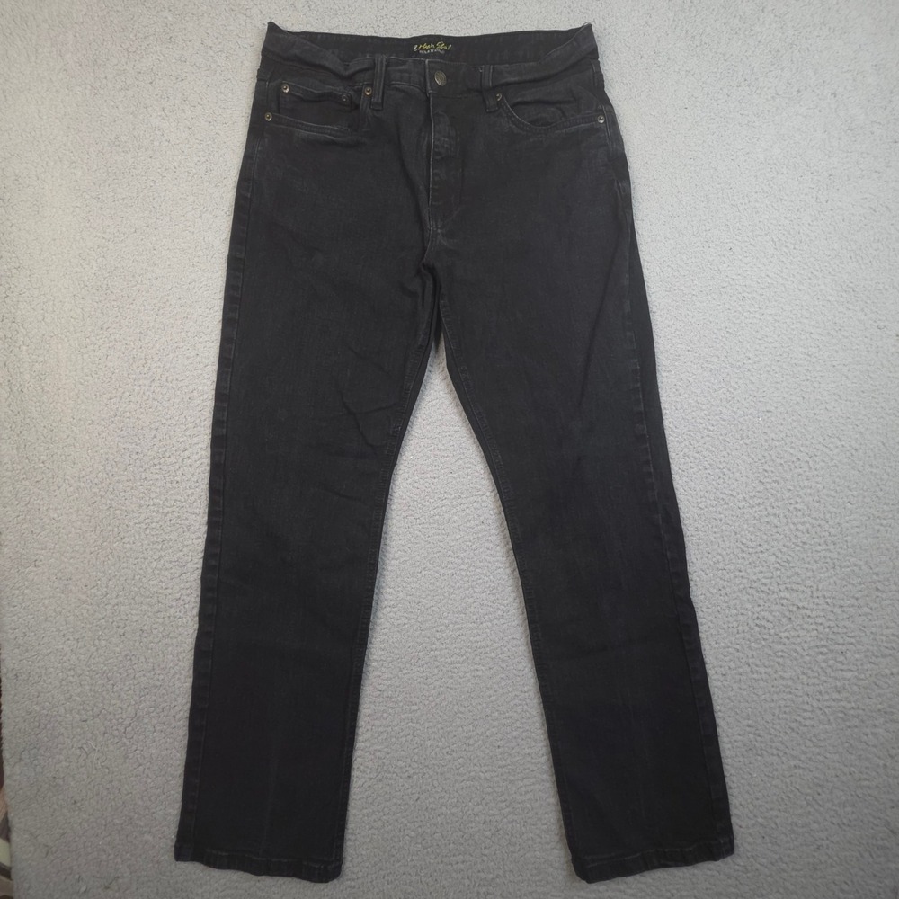 Urban Star Mens Black Straight Leg Stretch Denim Jeans 34x32 Western